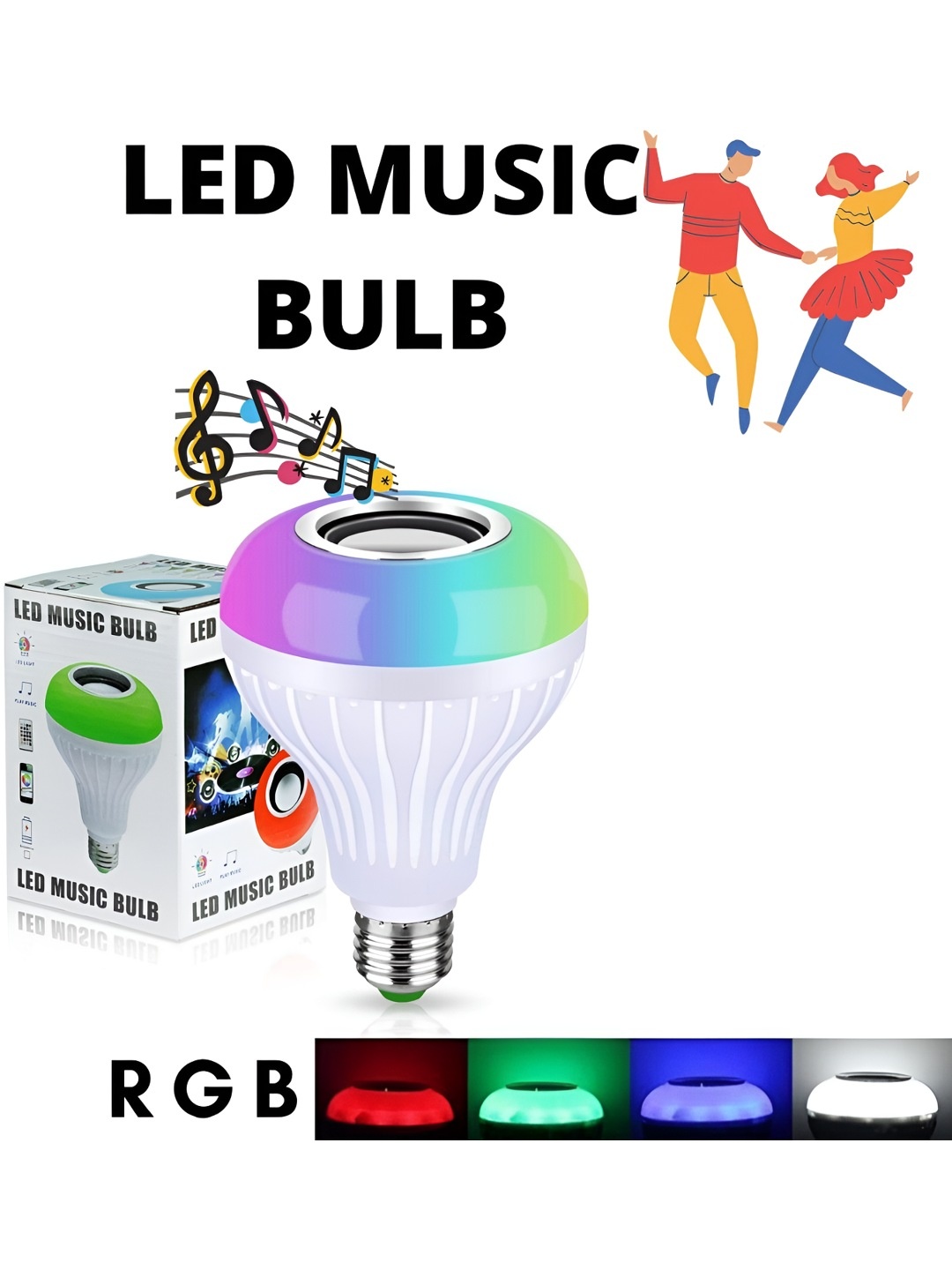 

ENORMITY White Wireless Music Playing Remote Controller LED Smart Bulb