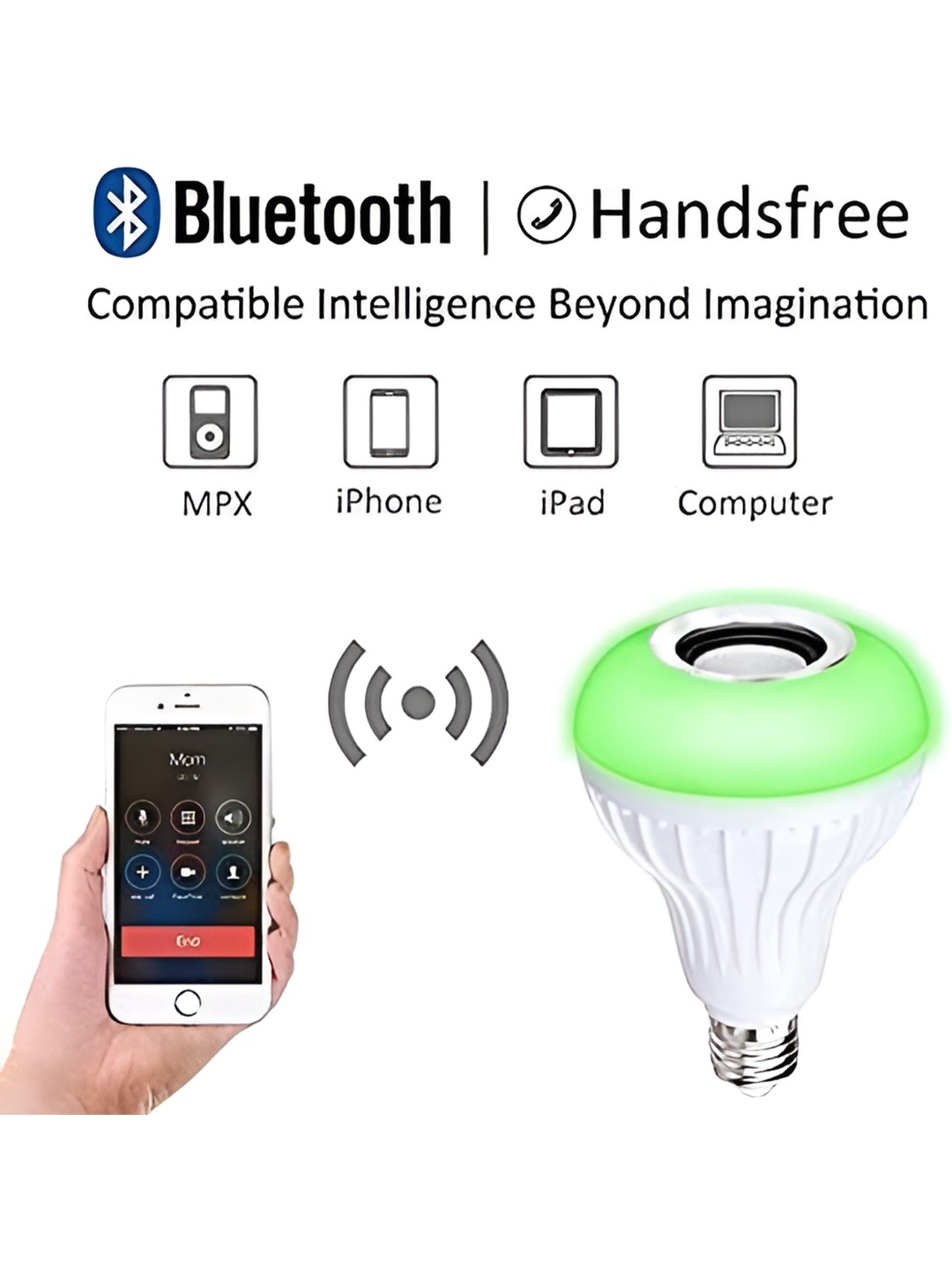 

ENORMITY White Wireless Music Playing Remote Controller Smart Bulb