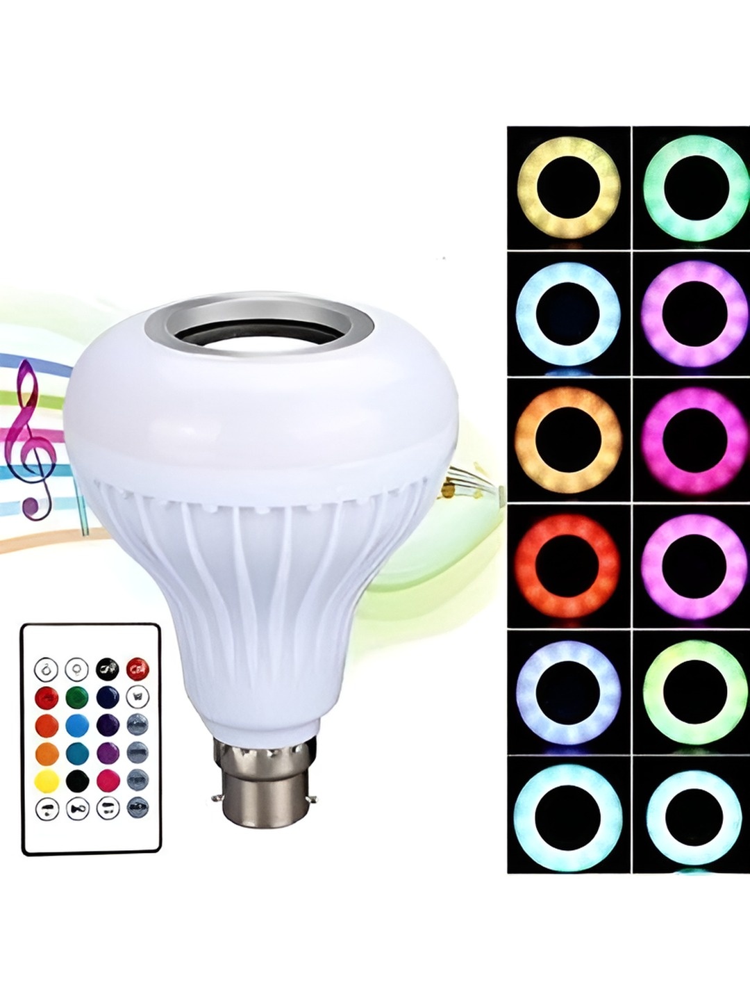

ENORMITY White Wireless Music Playing Remote Controller Smart Bulb