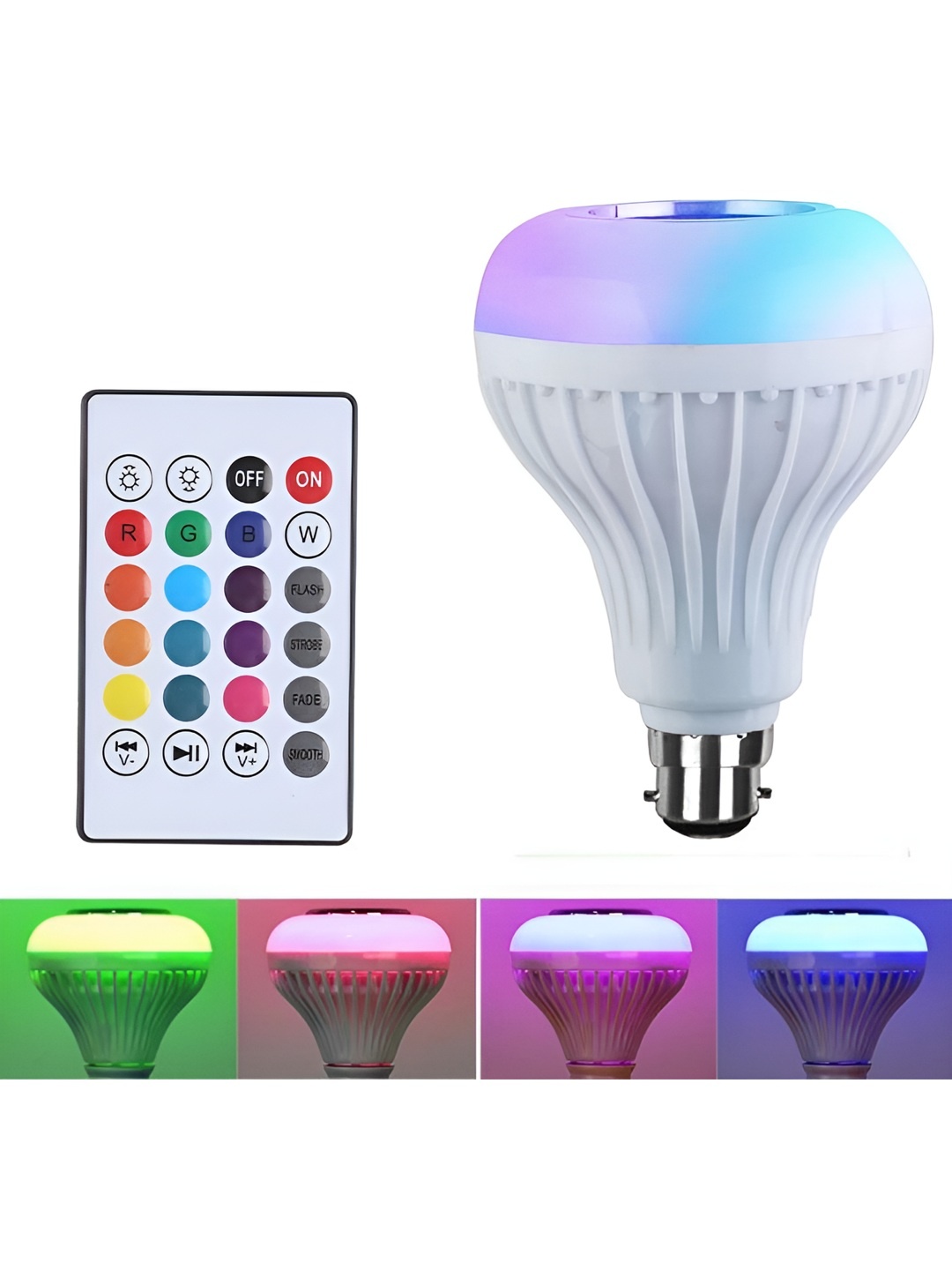 

ENORMITY White Wireless Music Playing Remote Controller Smart LED Bulb