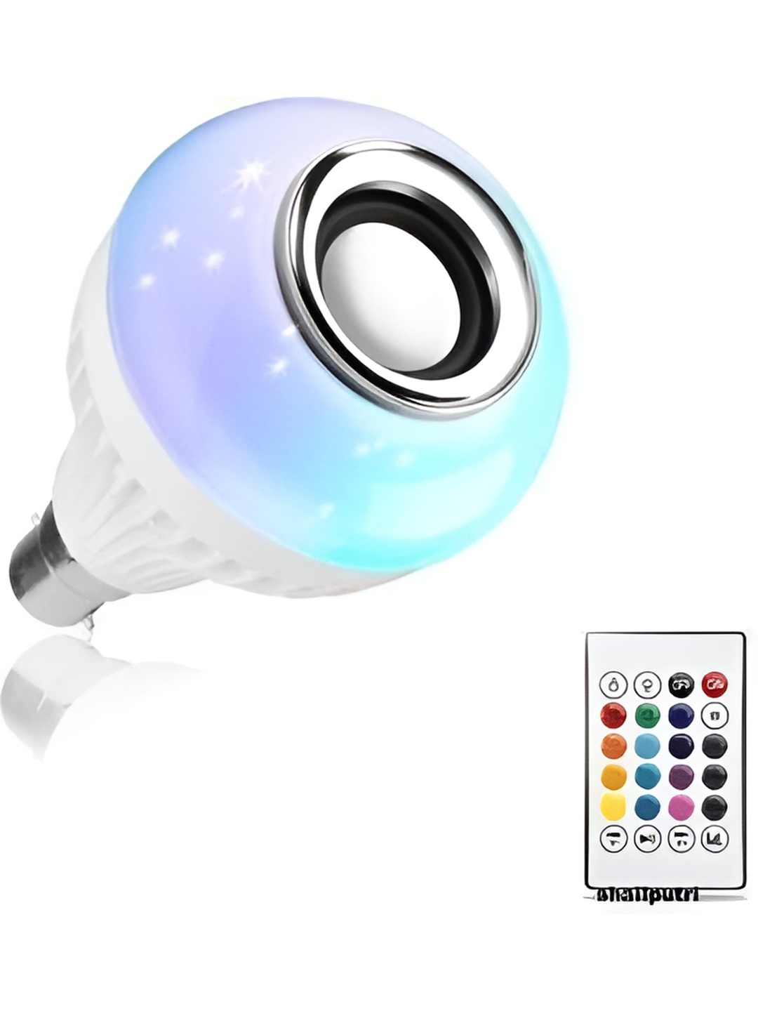 

ENORMITY White Wireless Music Playing Remote Controller LED Smart Light Bulb