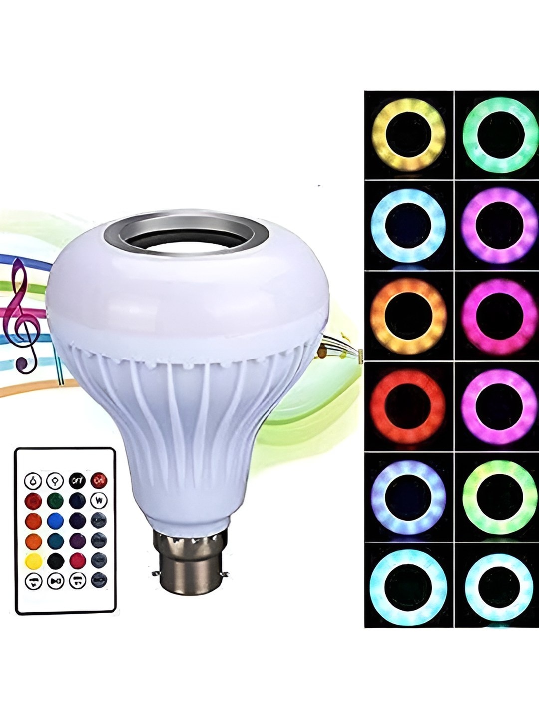 

ENORMITY White Wireless Music Playing Remote Controller LED Smart Bulb