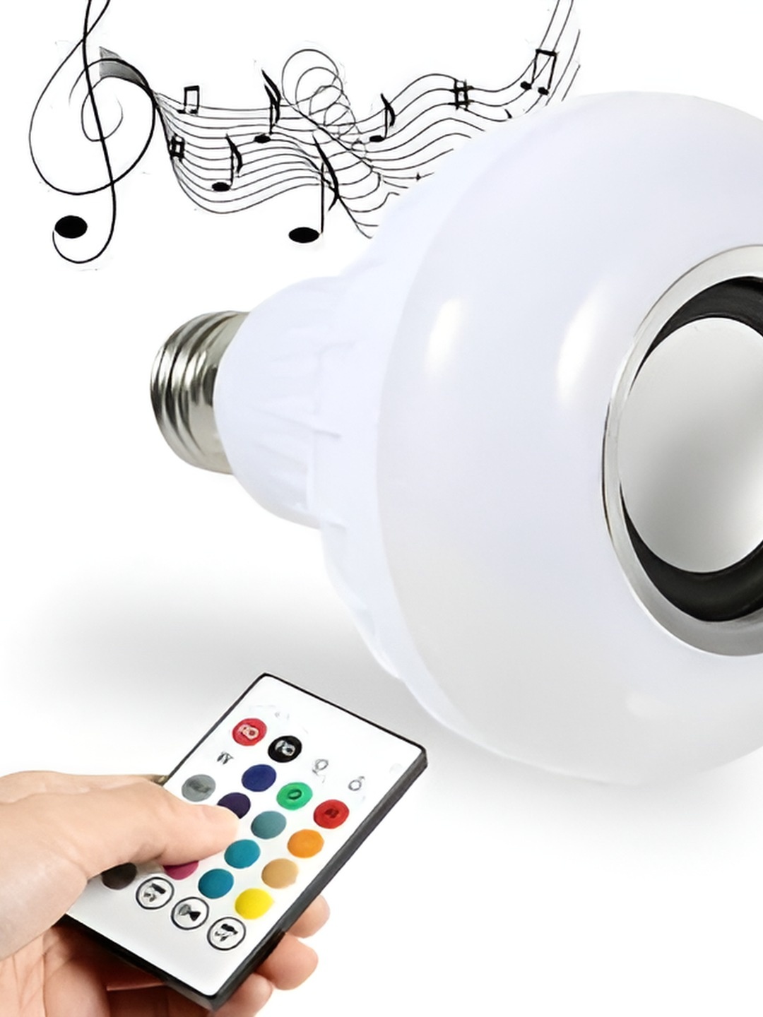 

ENORMITY White Wireless Music Playing Remote Controller LED Smart Light Bulb