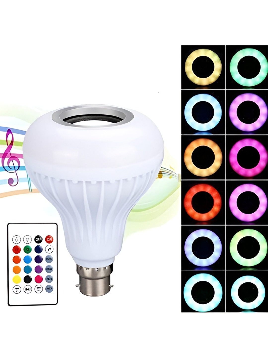 

ENORMITY White & Grey Wireless Music Playing Remote Controller Smart LED Bulb