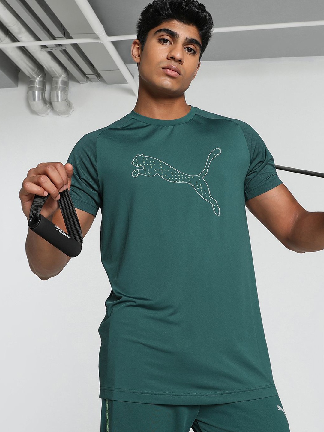 one8 x PUMA Men Printed Slim Fit T-shirt, Green