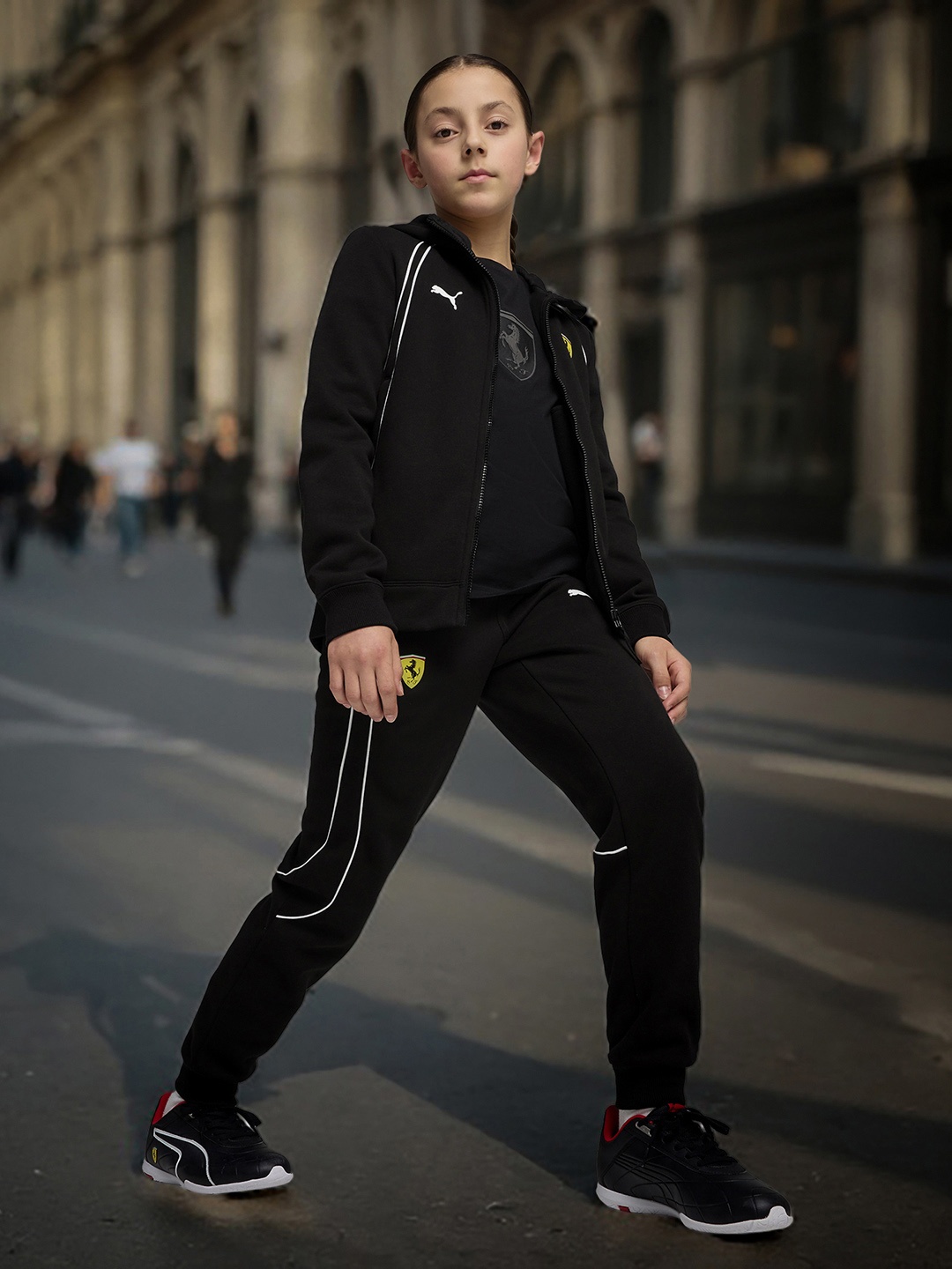 

PUMA Motorsport Unisex Kids Colourblocked Sporty Jacket with Patchwork, Black