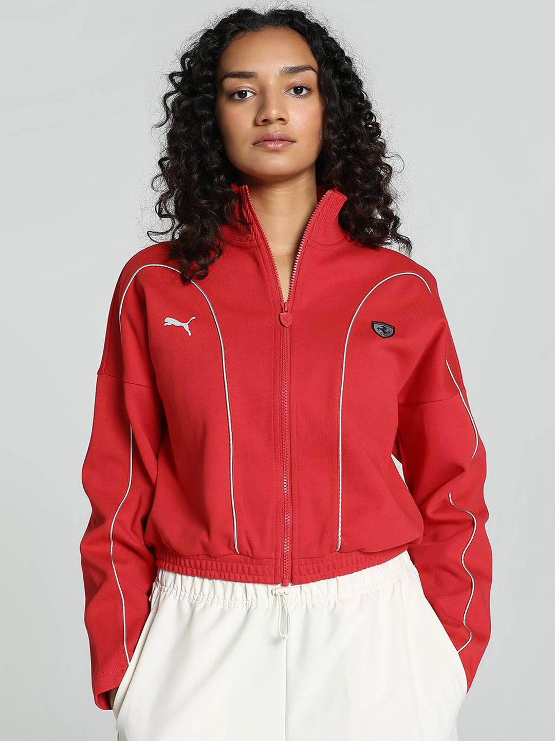 

PUMA Motorsport Women Crop Sporty Jacket with Embroidered, Red