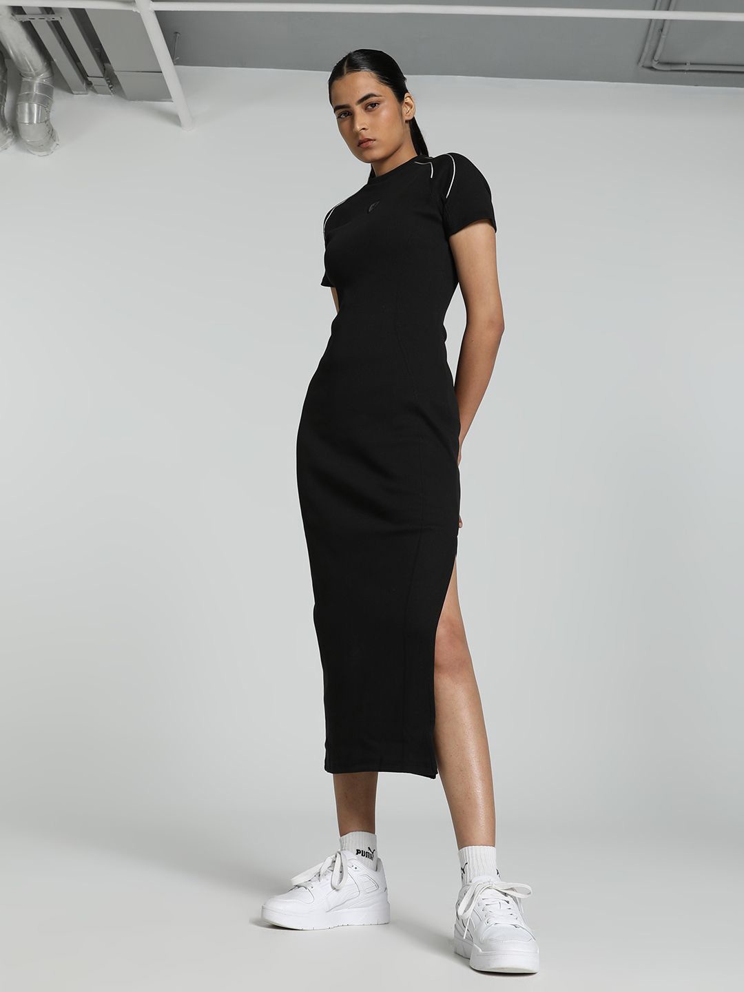 

PUMA Motorsport Cotton Sheath Midi Dress, Black