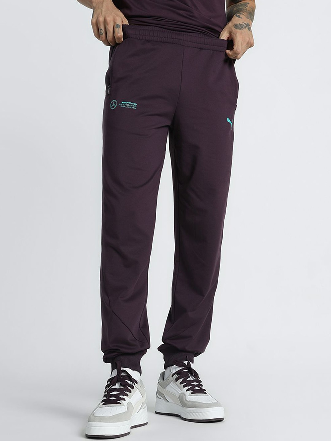 

PUMA Motorsport Men Printed Polyester Cuffed Track Pants, Maroon