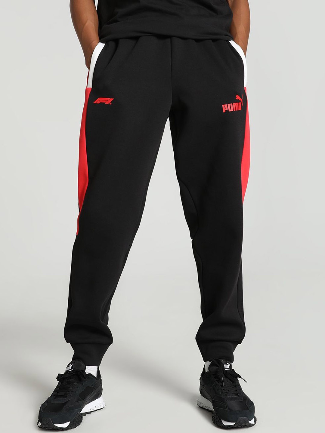 

PUMA Motorsport Mid-Rise Cotton Joggers, Black