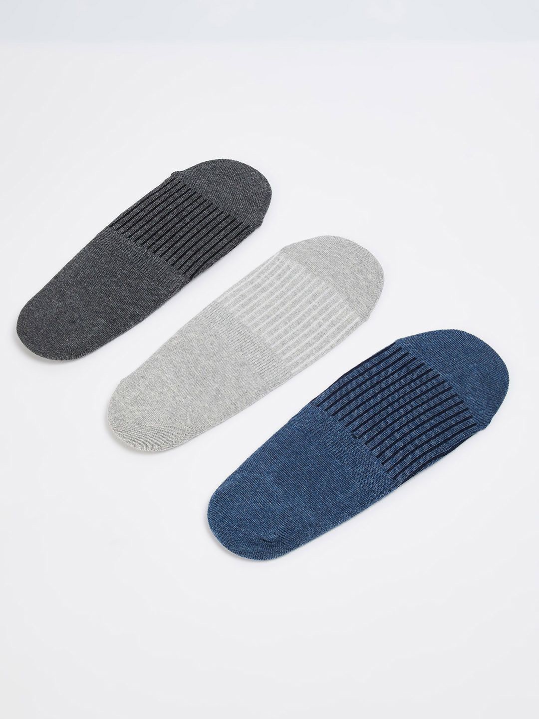 

max Pack Of 3 Men Cotton Shoe Liners Socks, Black