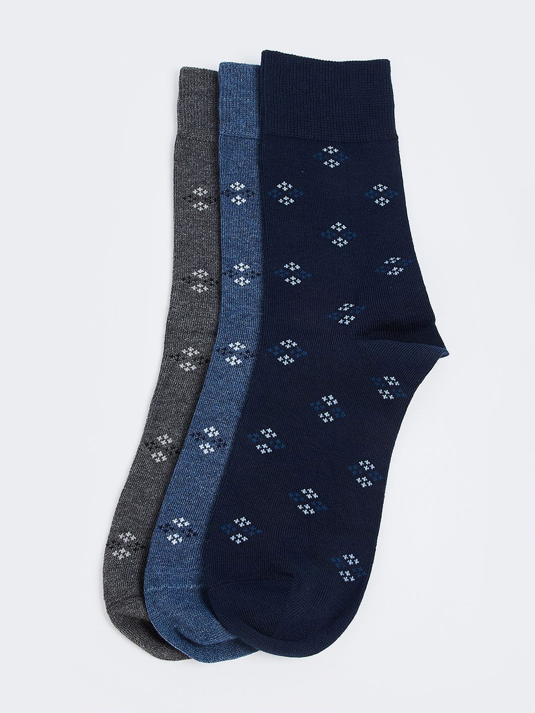 

max Pack of 3 Calf-Length Socks, Navy blue