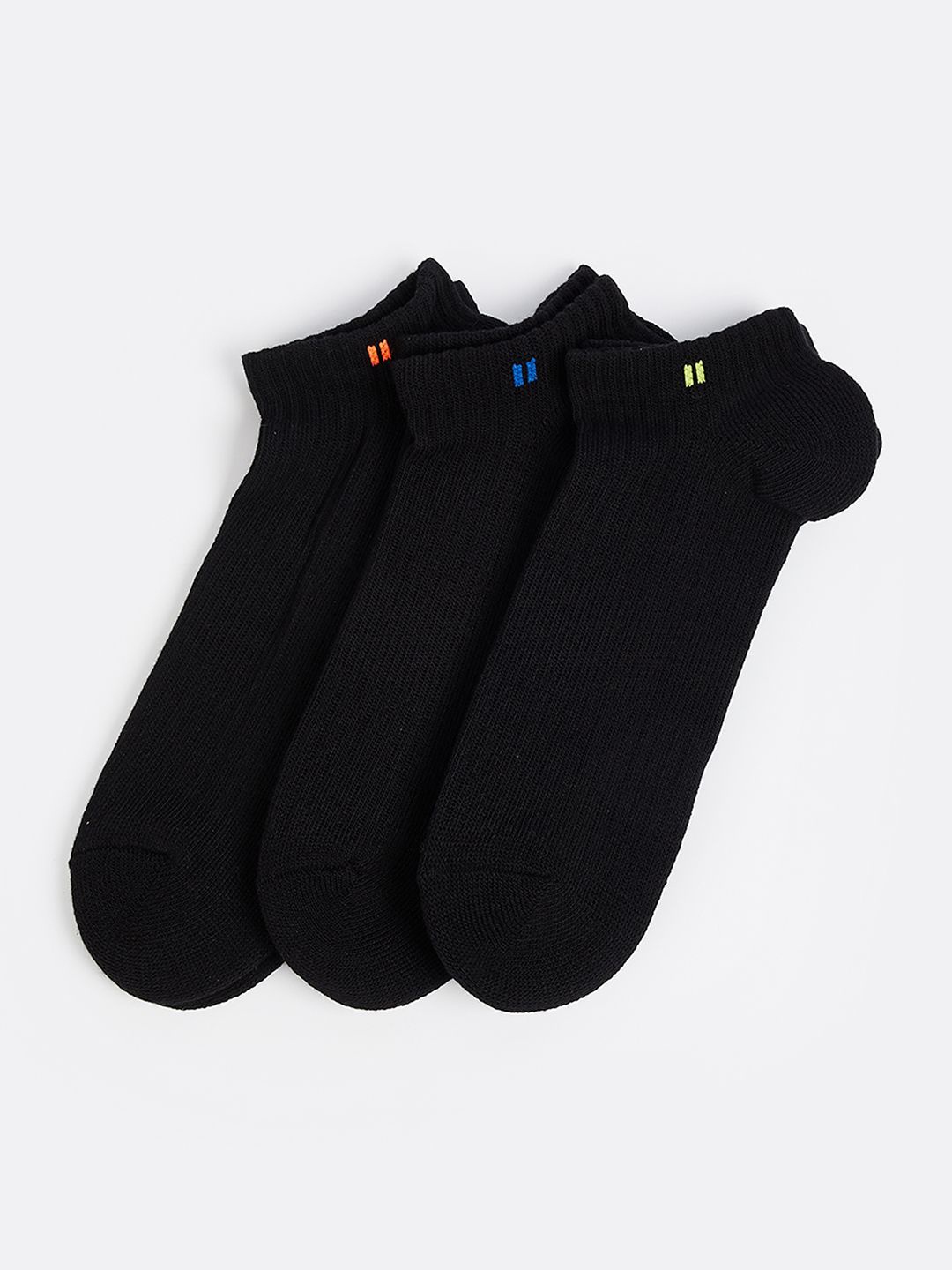 

max Pack of 3 Ankle-Length Socks, Black