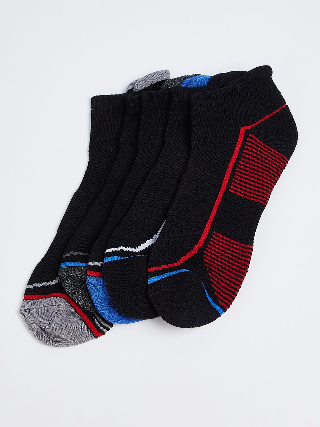 

max Pack of 5 Ankle-Length Socks, Black