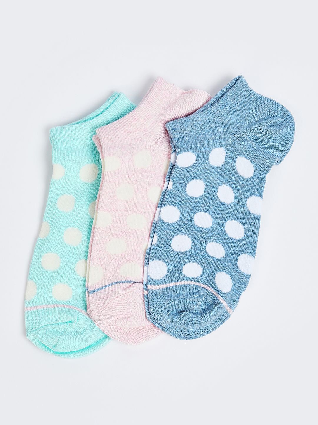 

max Pack Of 3 Patterned Ankle-Length Socks, Blue
