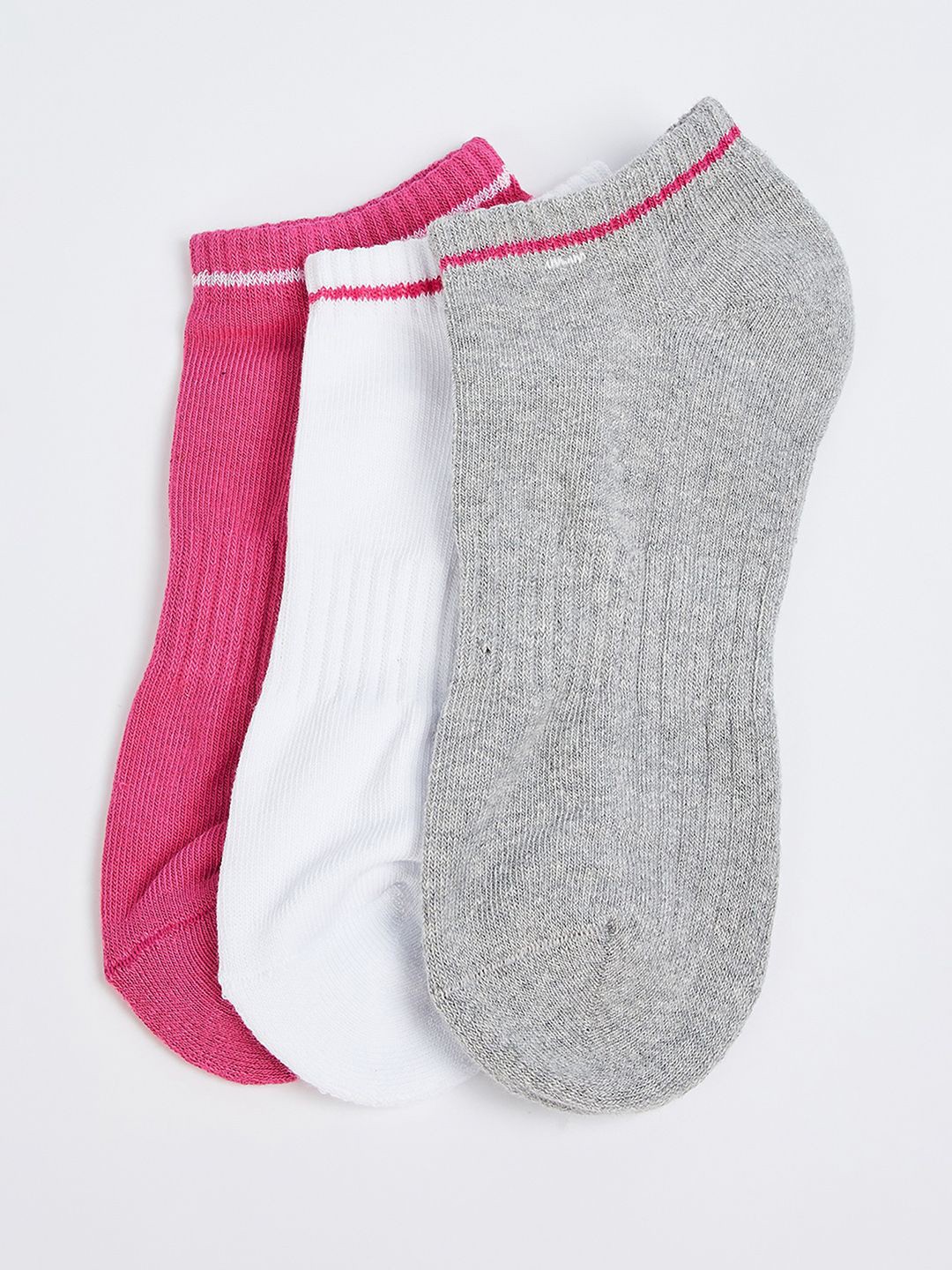 

max Pack Of 3 Patterned Ankle-Length Socks, Grey
