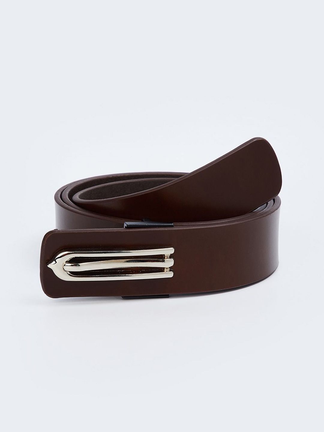 

max Men Solid Leather Belt, Brown