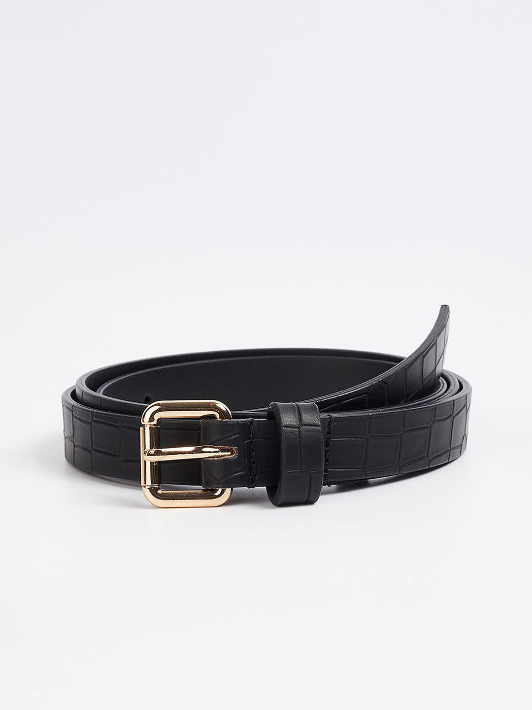 

max Women Solid PU Belt, Black