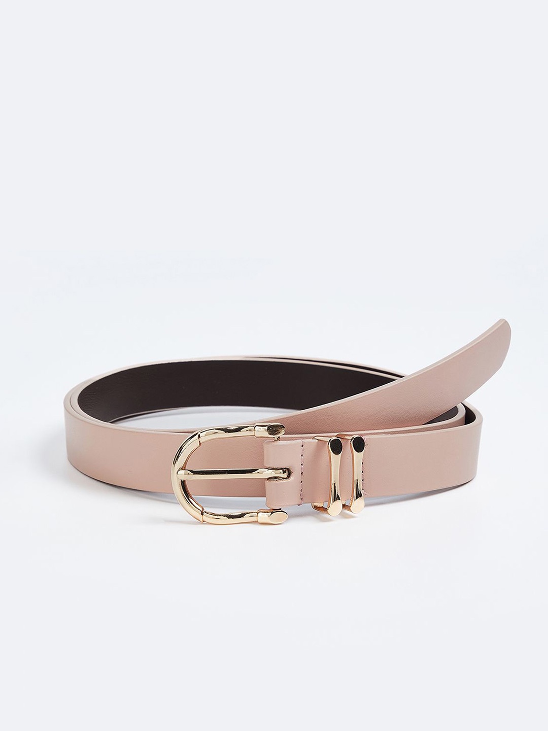 

max Women Solid PU Belt, Nude