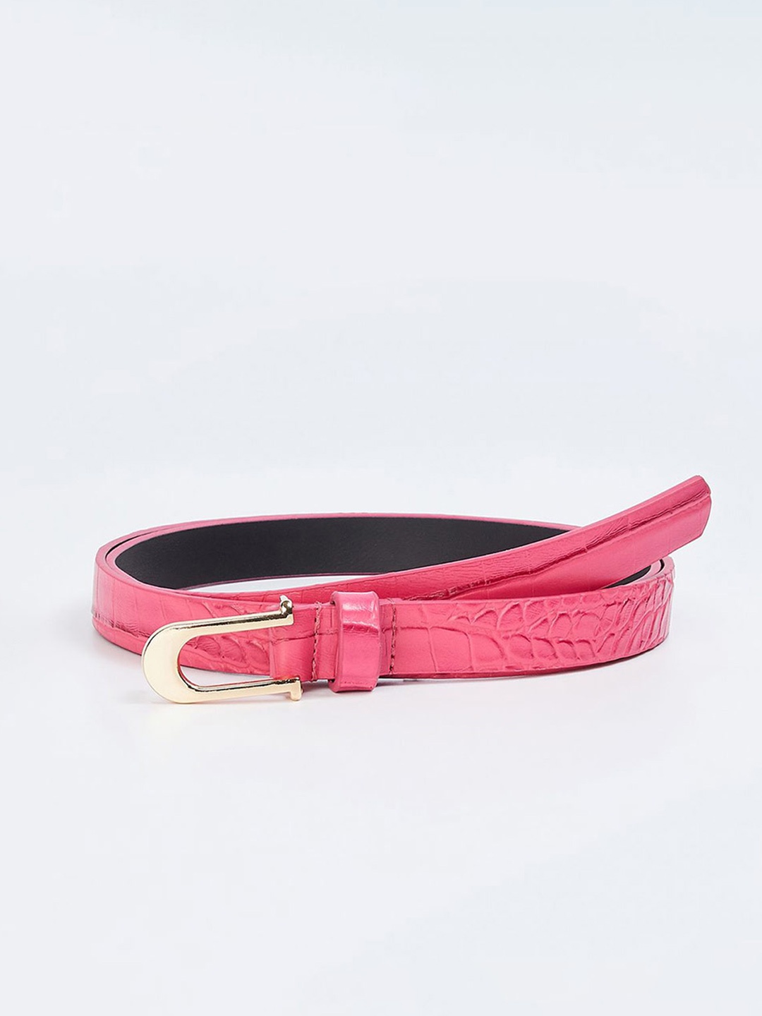 

max Women Textured PU Belt, Pink