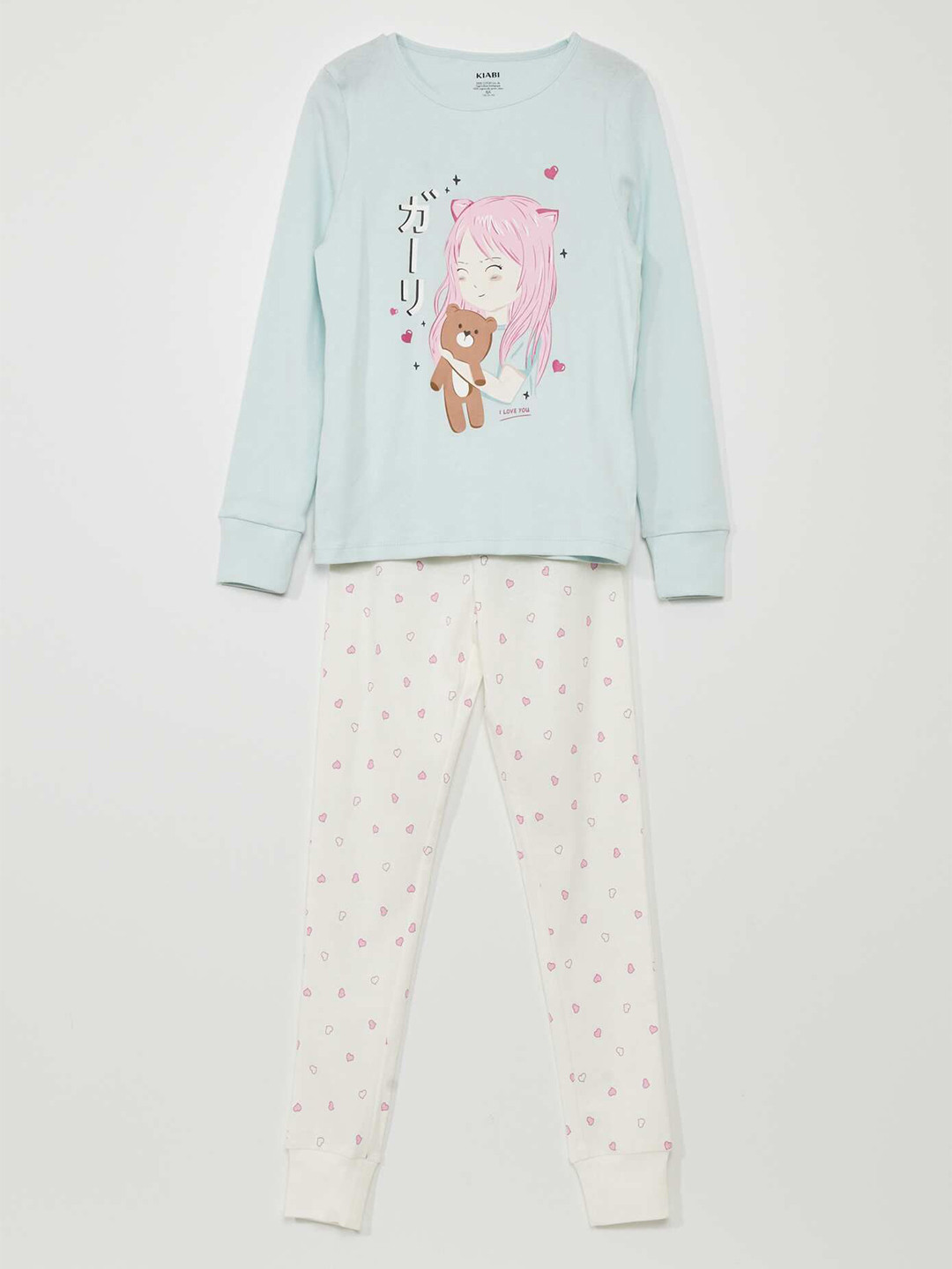 

KIABI Girls Printed Night suit, Blue