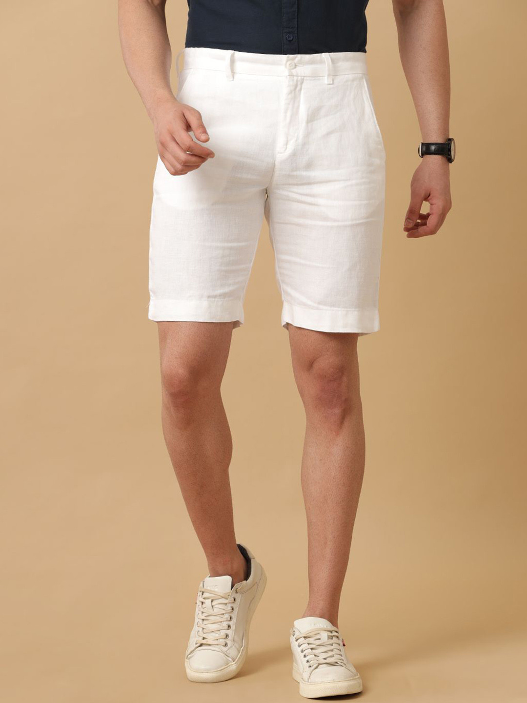 

Linen Club Men Slim Fit Outdoor Shorts, White