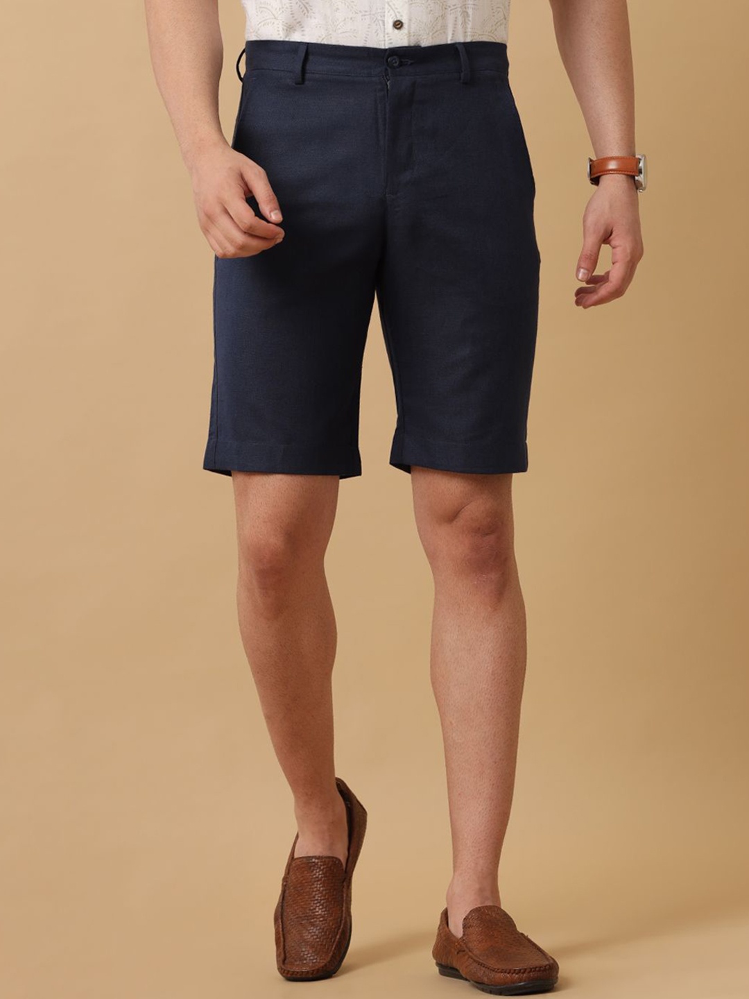 

Linen Club Men Slim Fit Outdoor Shorts, Blue
