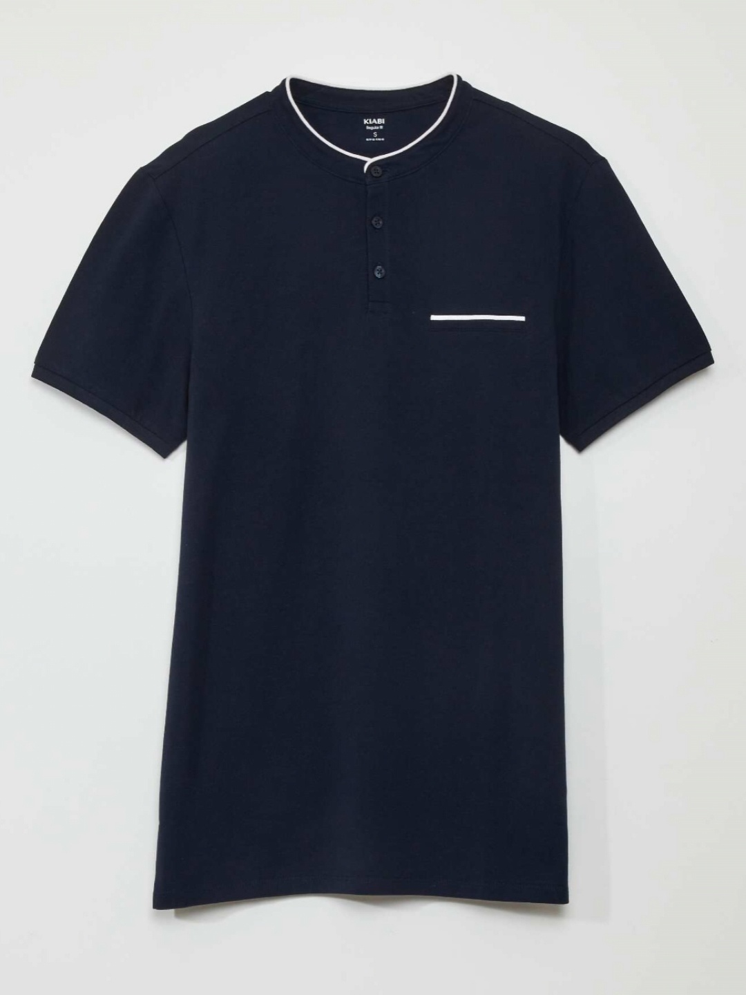 

KIABI Men Henley Neck Pockets T-shirt, Blue