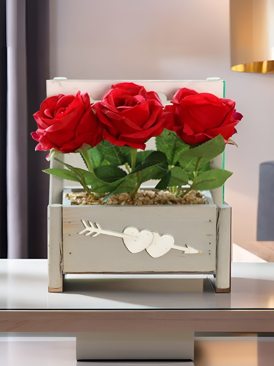 

The Better Home Red Rose Flower Plant With Pot