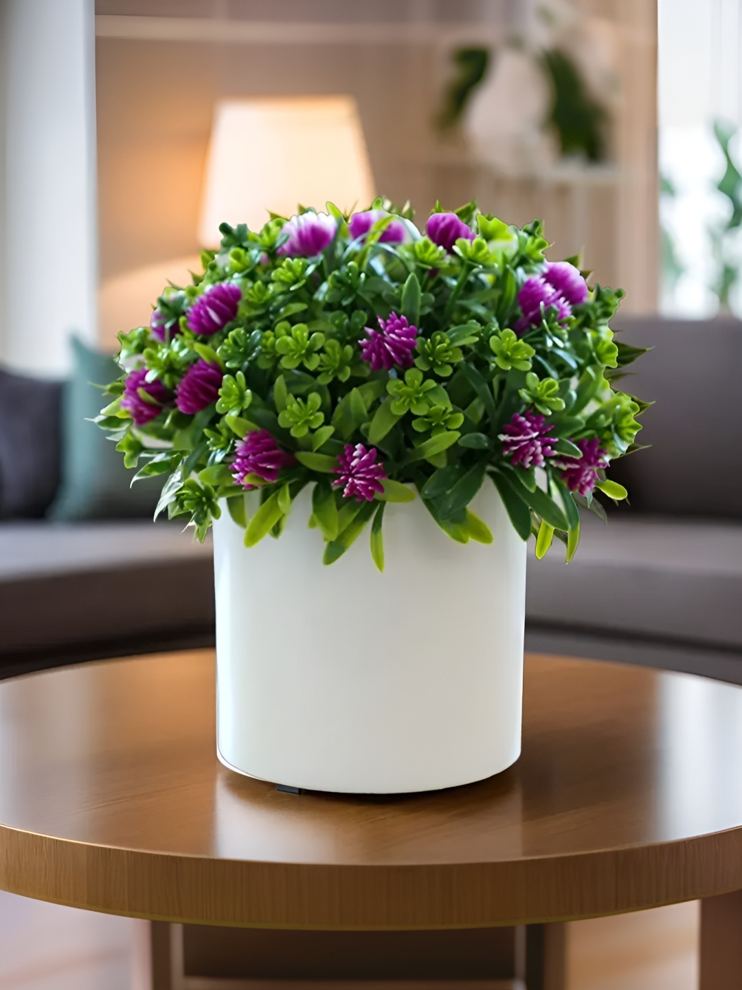 

The Better Home Green & Purple Artificial Flower With Pot
