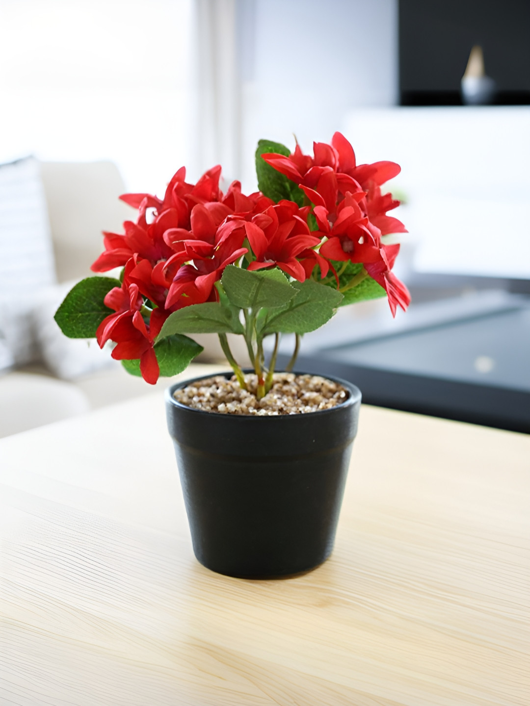 

The Better Home Green & Red Artificial Flower Plant With Pot