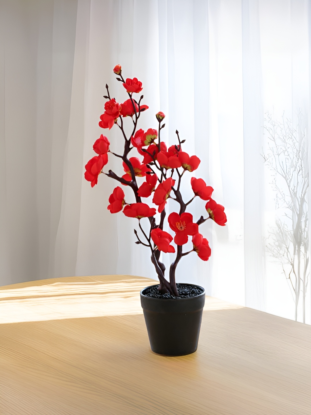 

The Better Home Red Blossom Artificial Plant With Pot