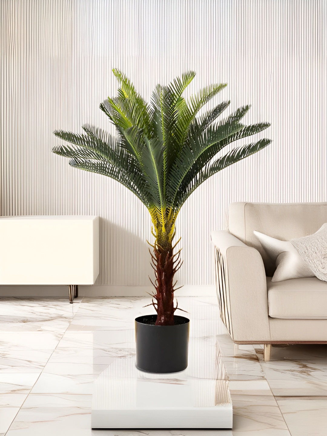 

The Better Home Green Artificial Sago Cycas Plant With Pot