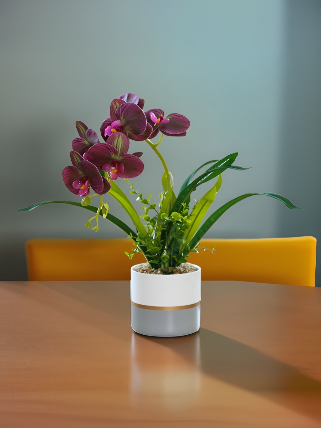 

The Better Home Purple 2 Pieces Orchid Artificial Flowers With Pots