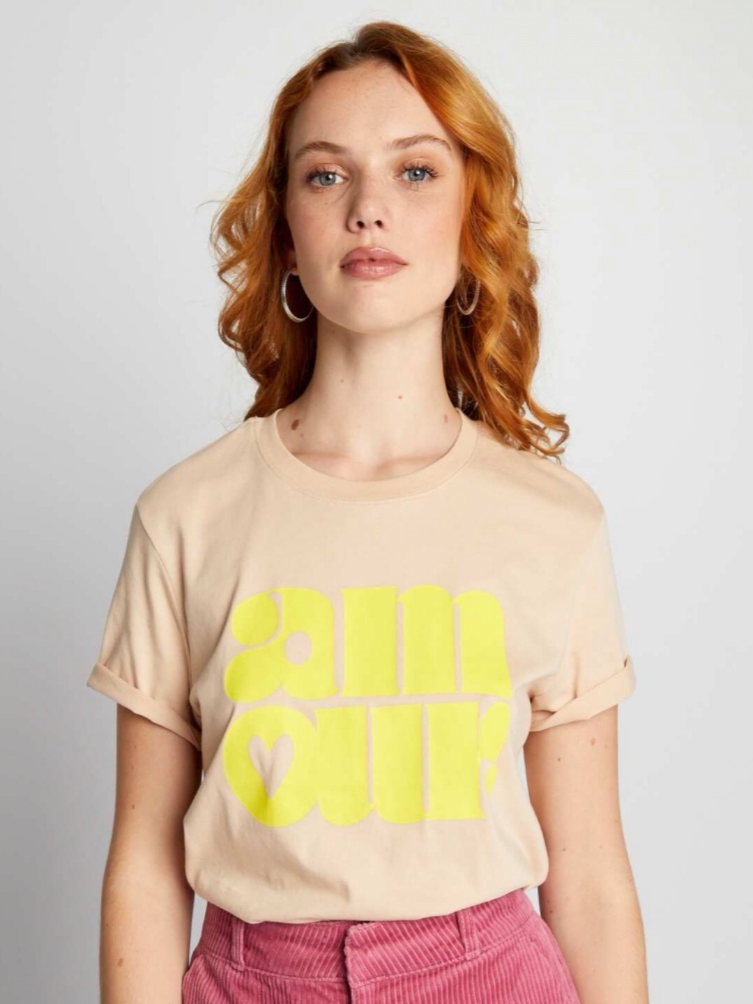

KIABI Women Typography Printed T-shirt, Beige