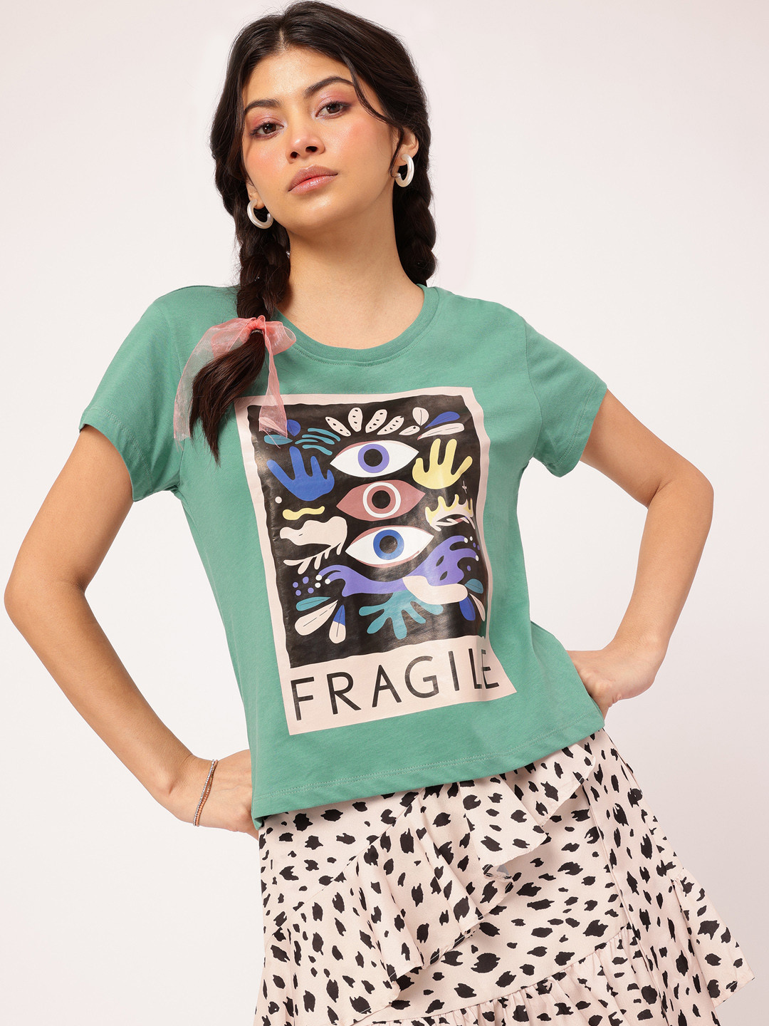 

DressBerry Urban Artisan Printed T-shirt, Green