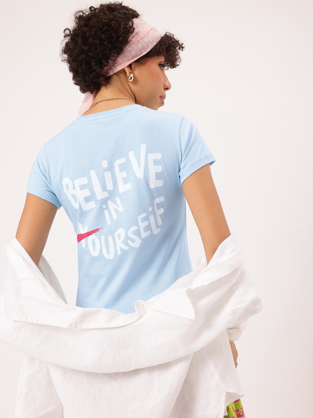 

DressBerry Manifest Magic Back Printed T-shirt, Blue