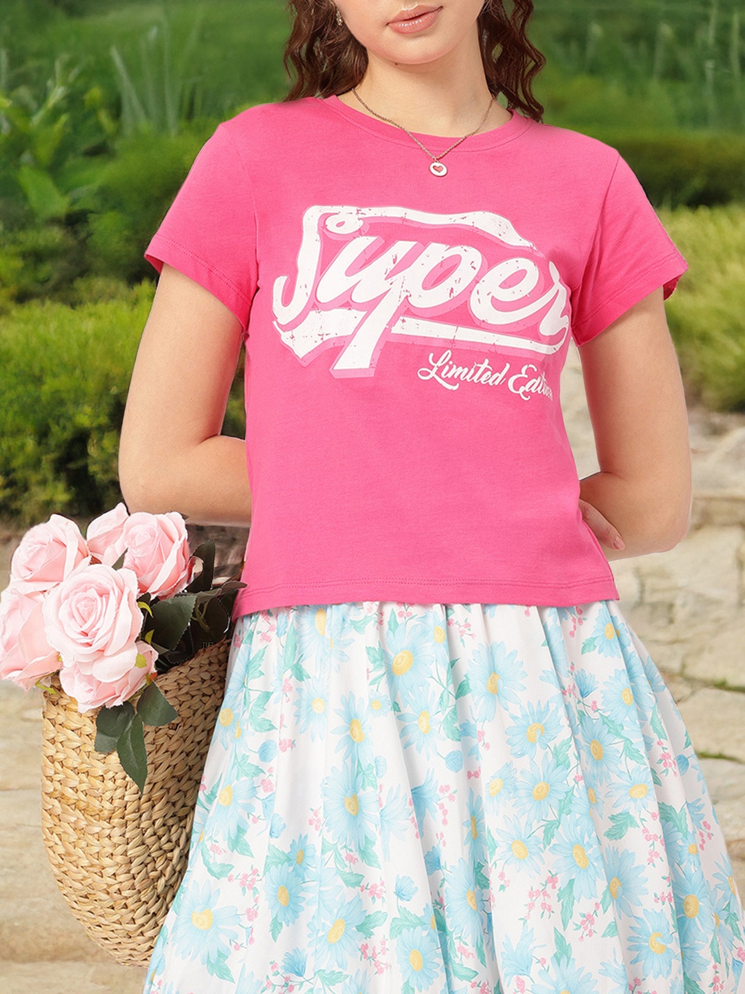 

DressBerry Limited Edition Lovin Printed T-Shirt, Pink