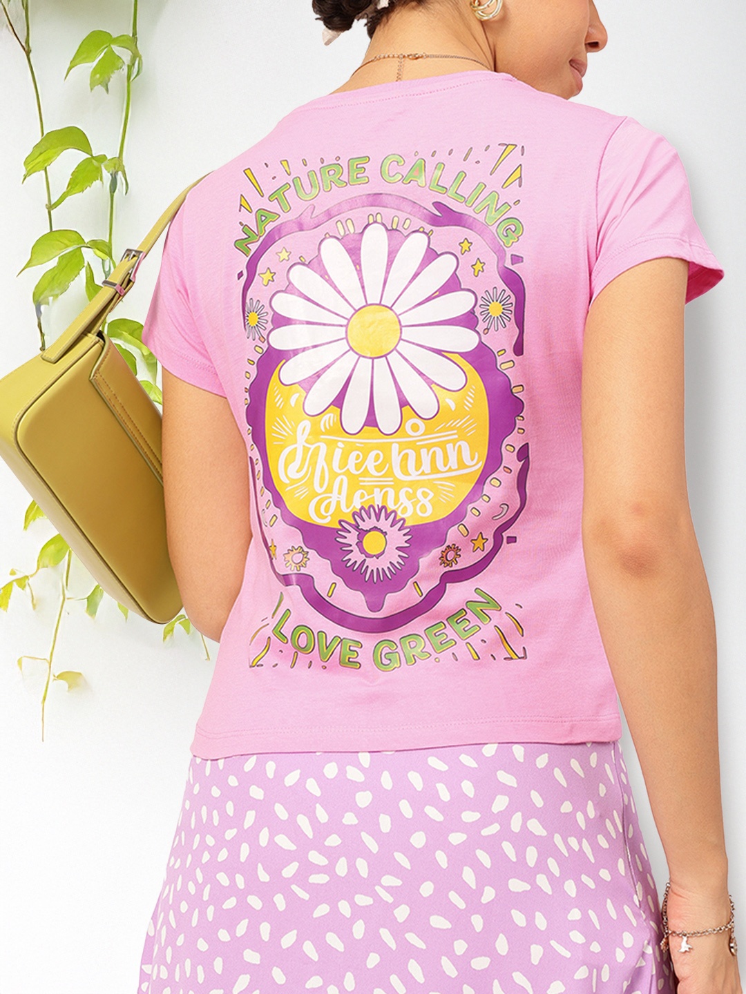 

DressBerry Nature's Nectar Printed T-shirt, Lavender