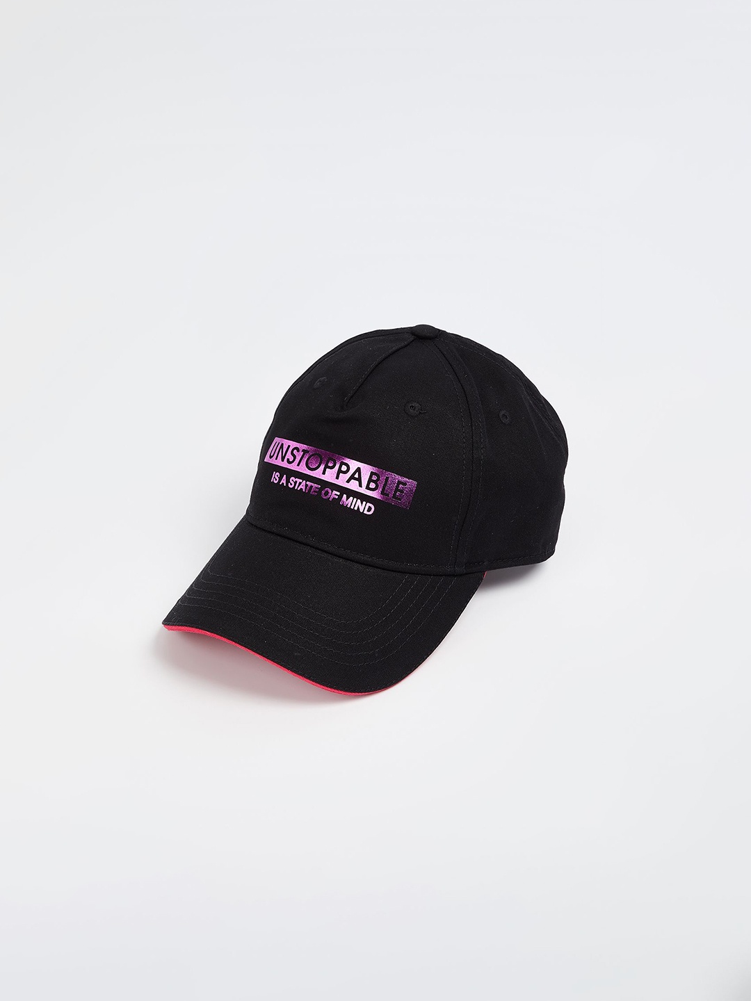 

max Women Printed Cotton Baseball Cap, Black