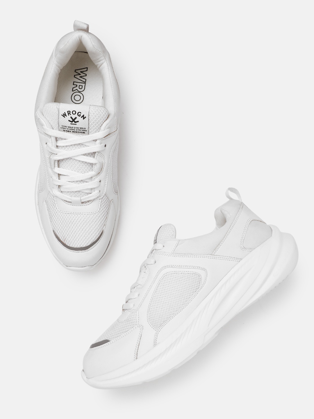 

WROGN Men Woven Design Running Shoes, White