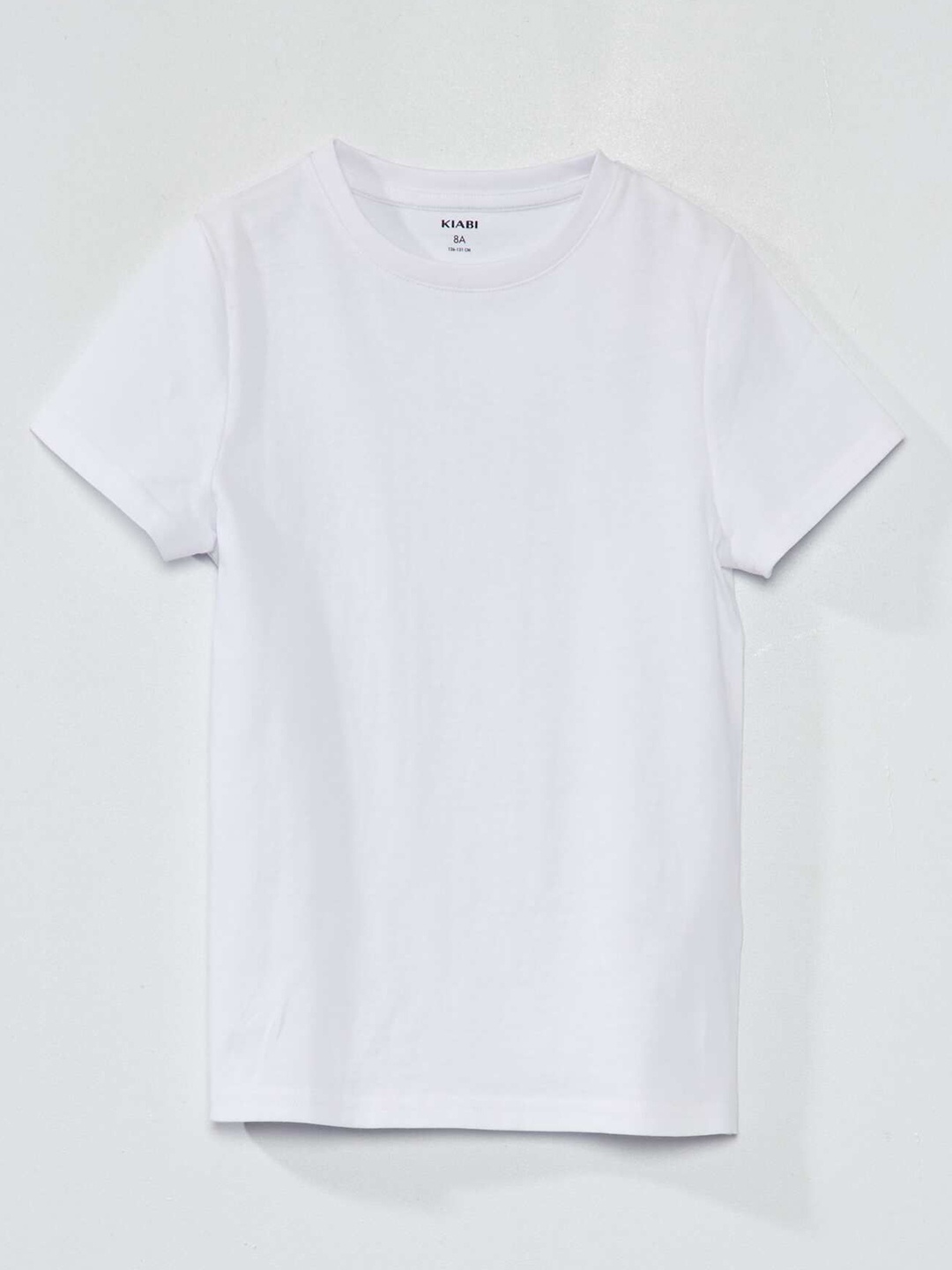 

KIABI Boys Raw Edge Round Neck Short Sleeves T-shirt, White