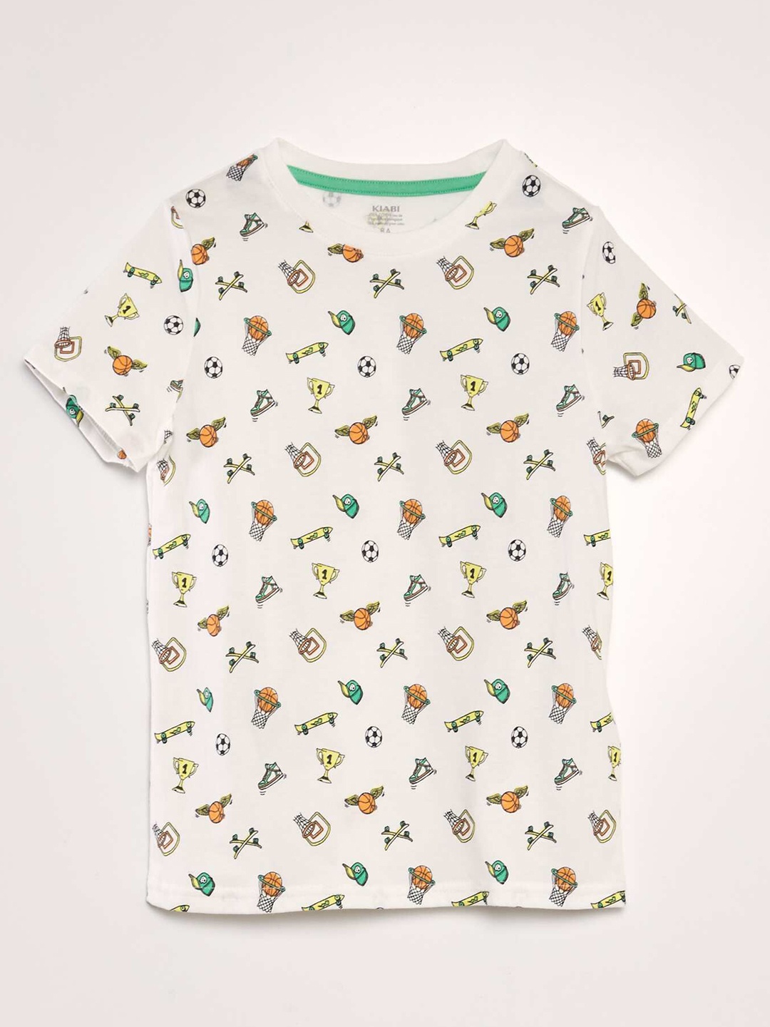 

KIABI Boys Printed Round Neck T-shirt, Beige