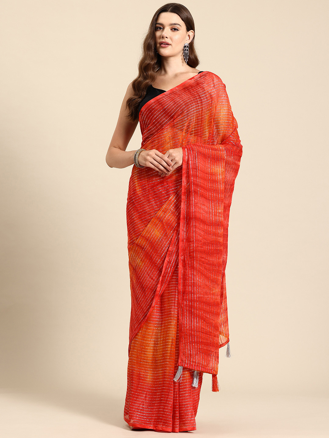 

HERE&NOW Women Primium Printed Saree, Red