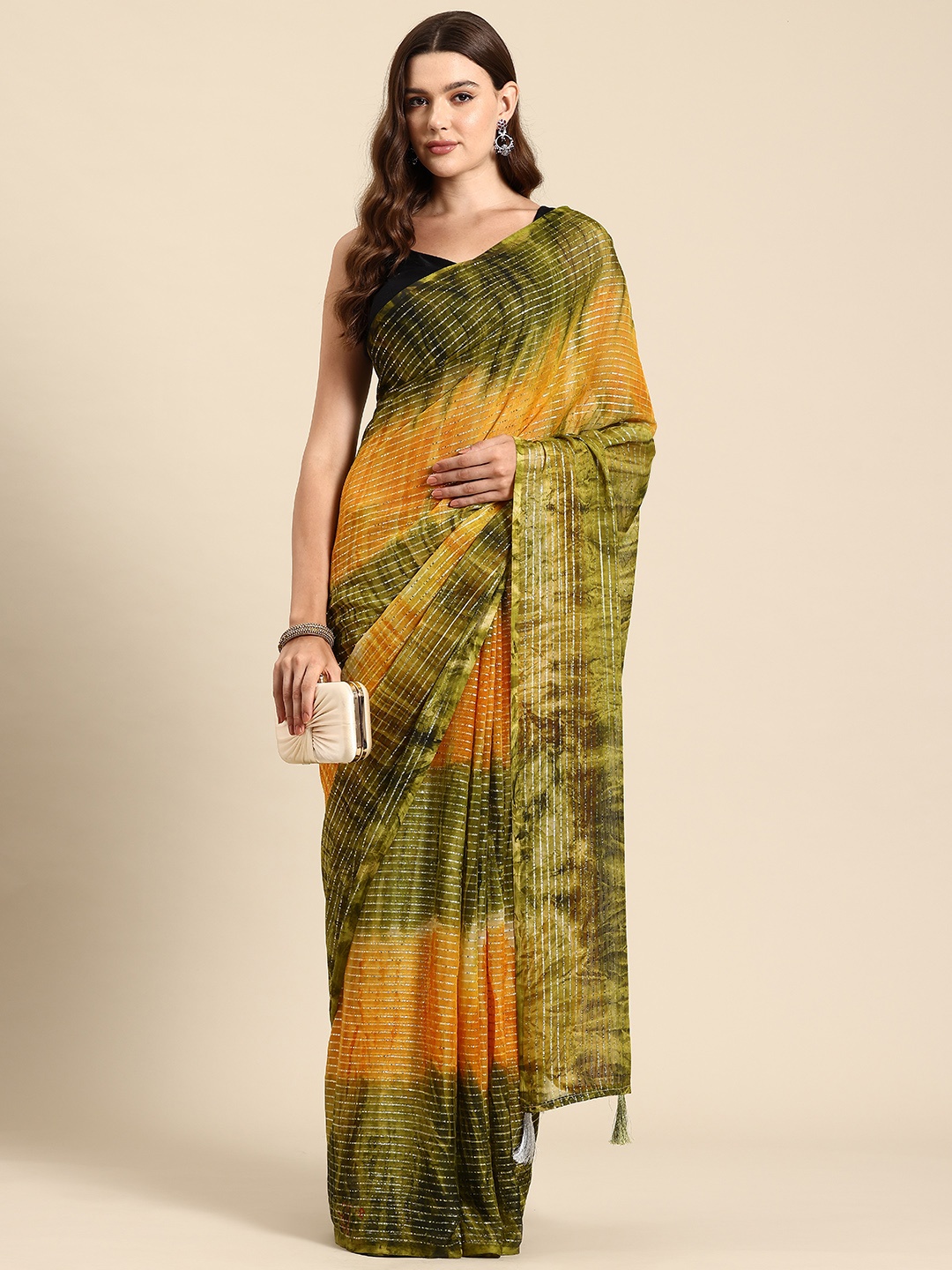 

HERE&NOW Women Primium Printed Saree, Green