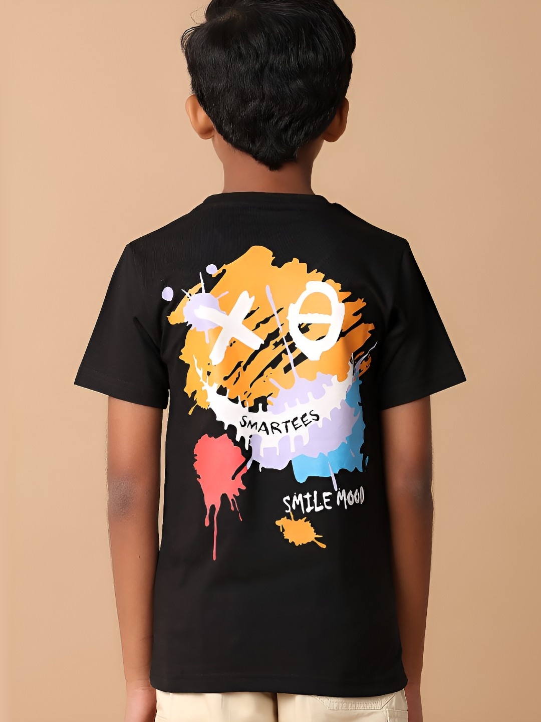 

V-Mart Boys Graphic Printed Round Neck Cotton T-shirt, Black