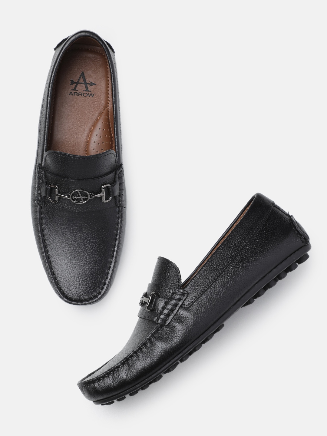 

Arrow Men Leather Driving Shoes, Black