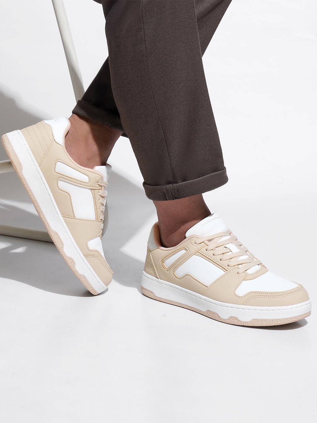 

Flying Machine Men Colourblocked CRESPO Sneakers, Beige