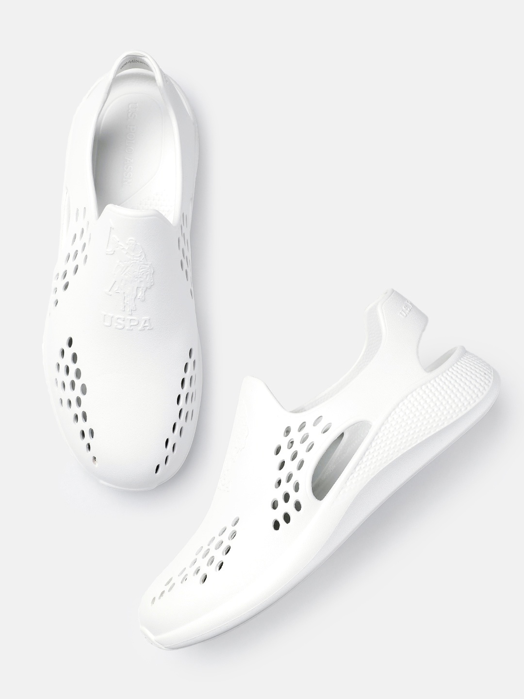 

U.S. Polo Assn. Men NOAN Self-Design Clogs, White