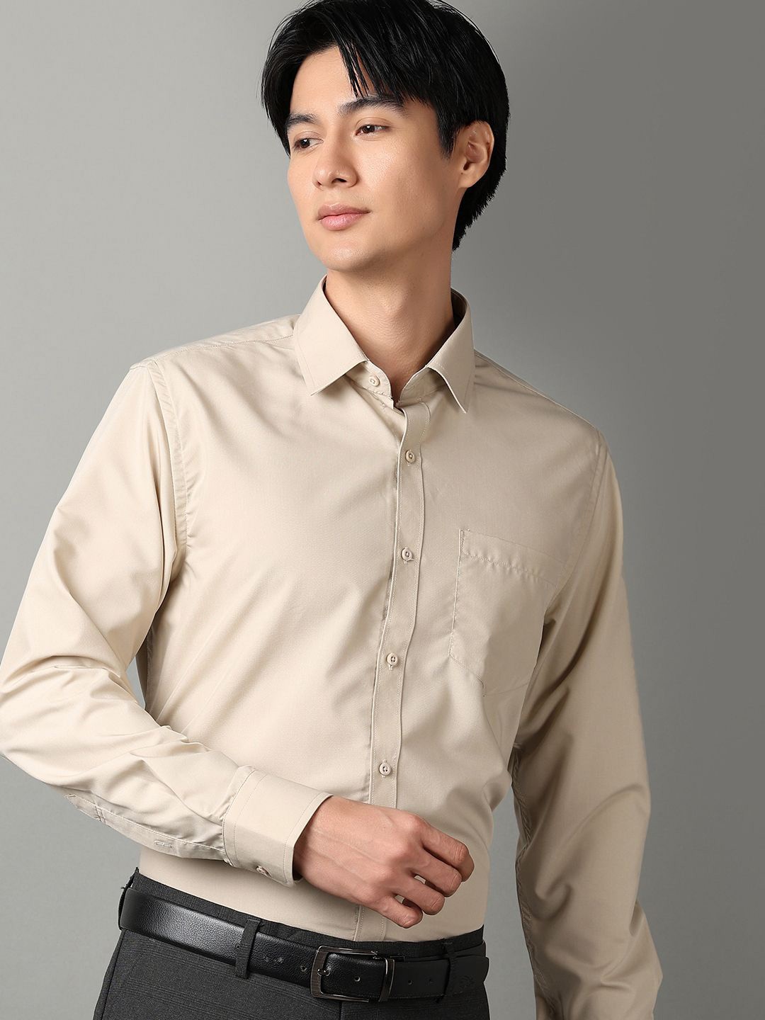 

J White by Vmart Men Classic Opaque Formal Shirt, Beige